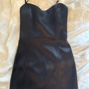 Aritzia Silk strapless black mini dress